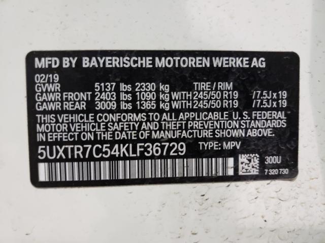 Photo 9 VIN: 5UXTR7C54KLF36729 - BMW X3 