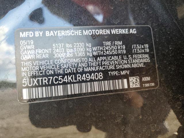 Photo 9 VIN: 5UXTR7C54KLR49408 - BMW X3 SDRIVE3 