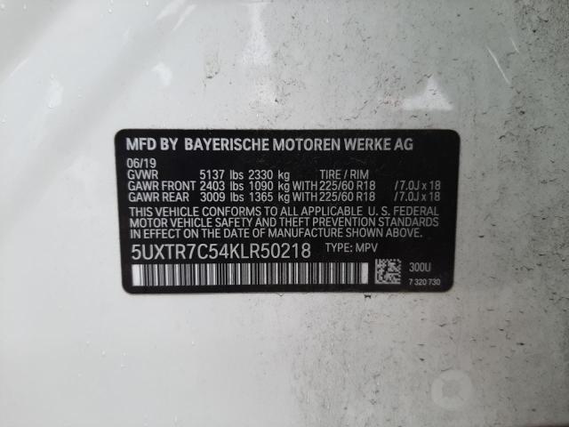 Photo 9 VIN: 5UXTR7C54KLR50218 - BMW X3 SDRIVE3 