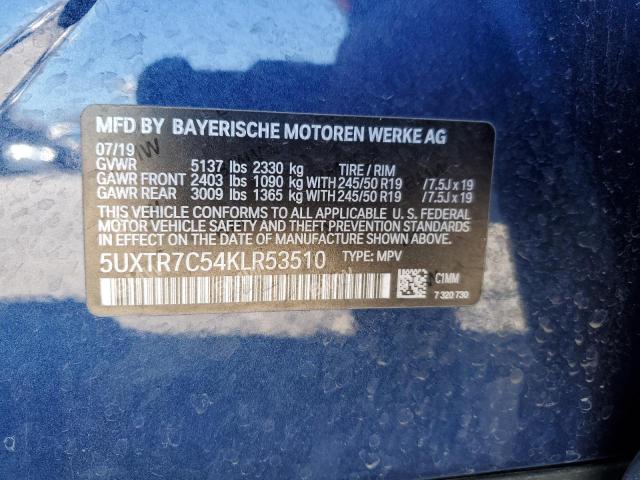 Photo 11 VIN: 5UXTR7C54KLR53510 - BMW X3 SDRIVE3 