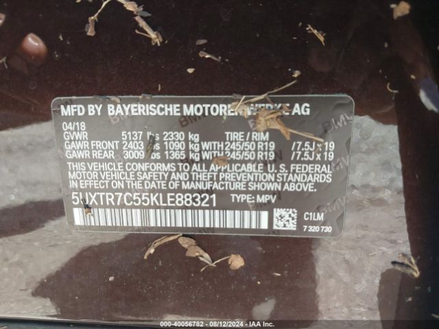 Photo 8 VIN: 5UXTR7C55KLE88321 - BMW X3 