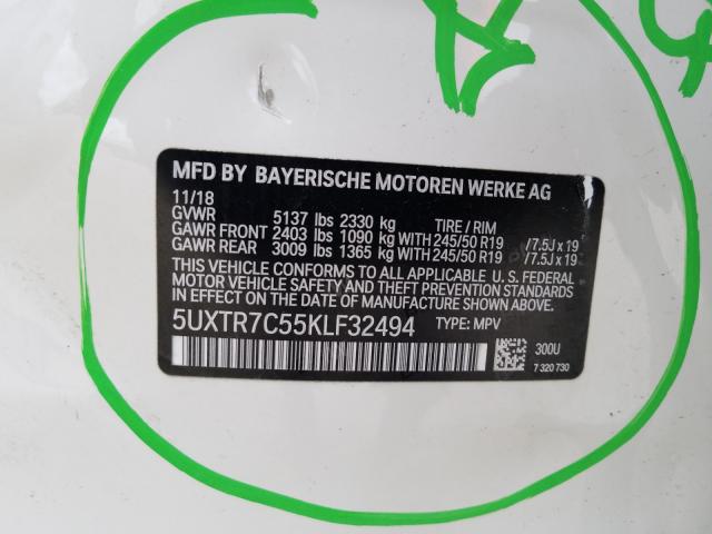 Photo 9 VIN: 5UXTR7C55KLF32494 - BMW X3 SDRIVE3 