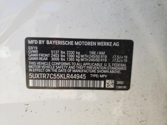 Photo 9 VIN: 5UXTR7C55KLR44945 - BMW X3 SDRIVE3 