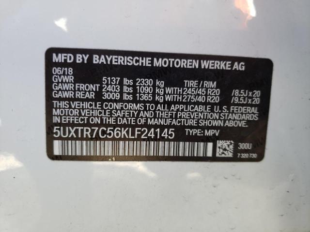 Photo 12 VIN: 5UXTR7C56KLF24145 - BMW X3 