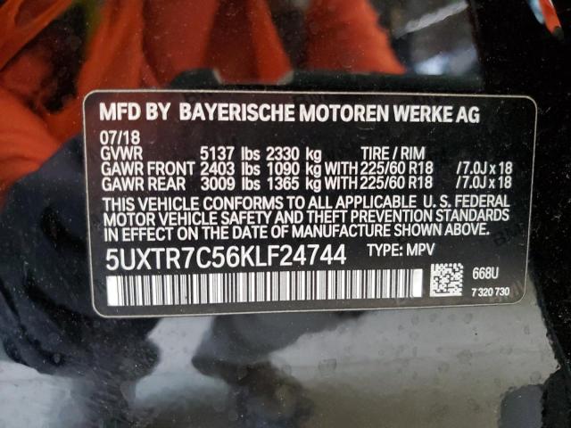 Photo 12 VIN: 5UXTR7C56KLF24744 - BMW X3 SDRIVE3 