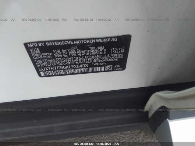 Photo 8 VIN: 5UXTR7C56KLF26493 - BMW X3 