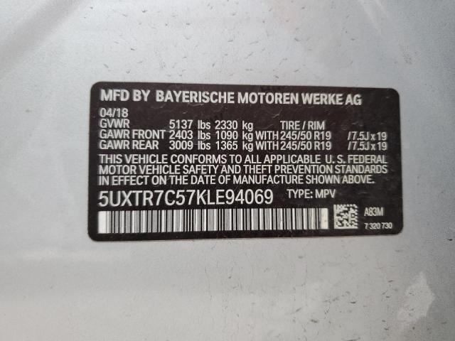 Photo 11 VIN: 5UXTR7C57KLE94069 - BMW X3 SDRIVE3 