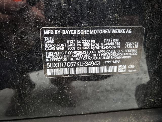 Photo 9 VIN: 5UXTR7C57KLF34943 - BMW X3 SDRIVE3 