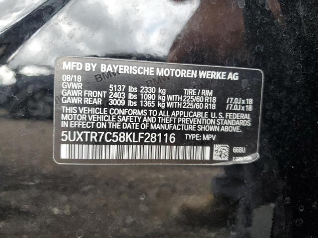 Photo 12 VIN: 5UXTR7C58KLF28116 - BMW X3 SDRIVE3 