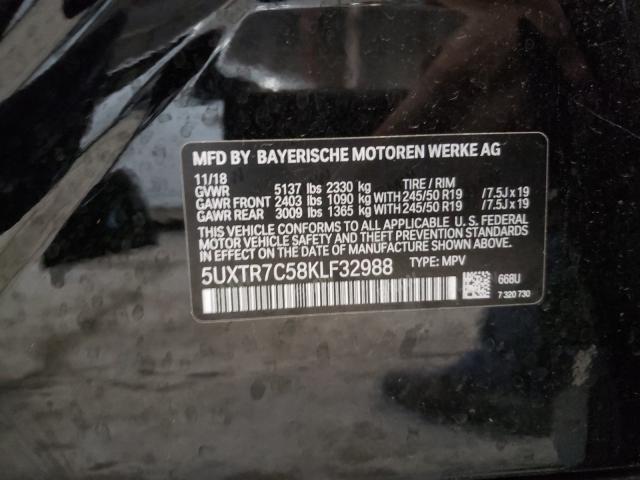 Photo 9 VIN: 5UXTR7C58KLF32988 - BMW X3 SDRIVE3 