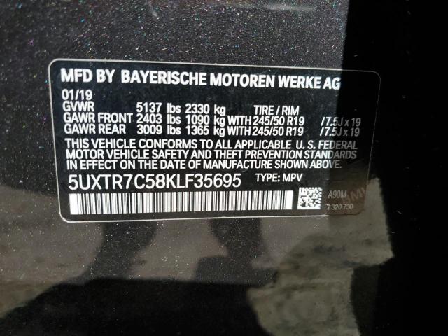 Photo 12 VIN: 5UXTR7C58KLF35695 - BMW X3 