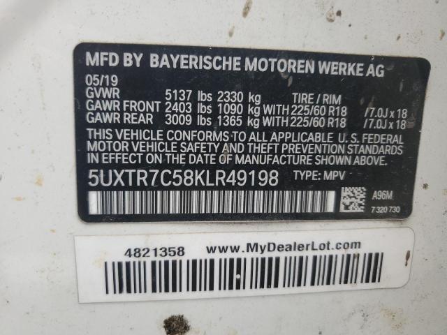 Photo 12 VIN: 5UXTR7C58KLR49198 - BMW X3 