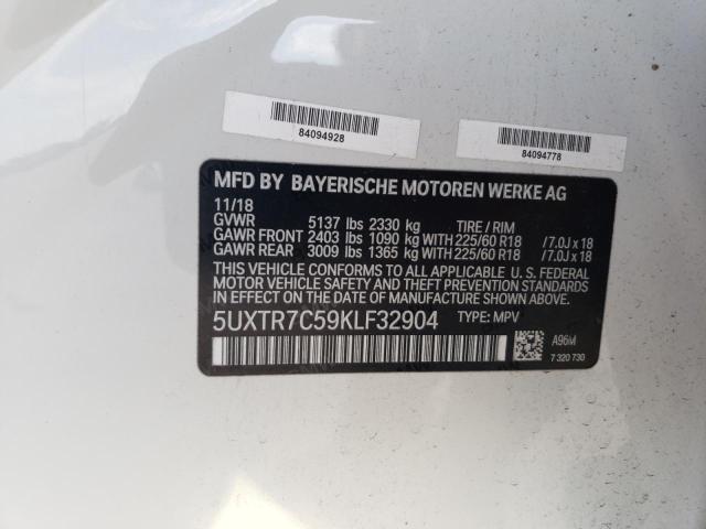 Photo 12 VIN: 5UXTR7C59KLF32904 - BMW X3 