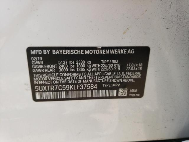 Photo 12 VIN: 5UXTR7C59KLF37584 - BMW X3 