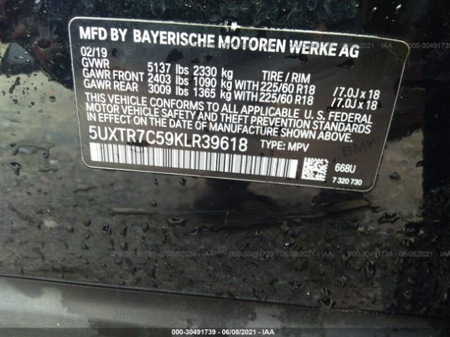 Photo 8 VIN: 5UXTR7C59KLR39618 - BMW X3 