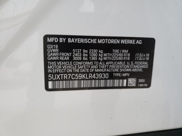 Photo 9 VIN: 5UXTR7C59KLR43930 - BMW X3 SDRIVE3 