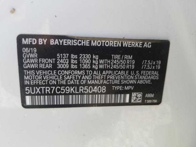 Photo 9 VIN: 5UXTR7C59KLR50408 - BMW X3 SDRIVE3 