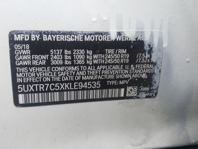 Photo 9 VIN: 5UXTR7C5XKLE94535 - BMW X3 SDRIVE3 