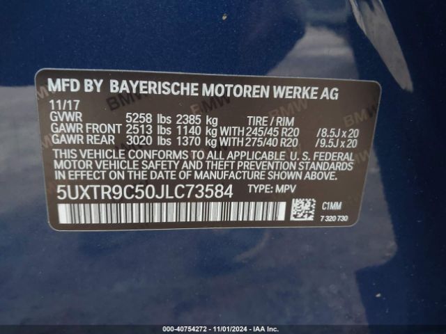 Photo 8 VIN: 5UXTR9C50JLC73584 - BMW X3 