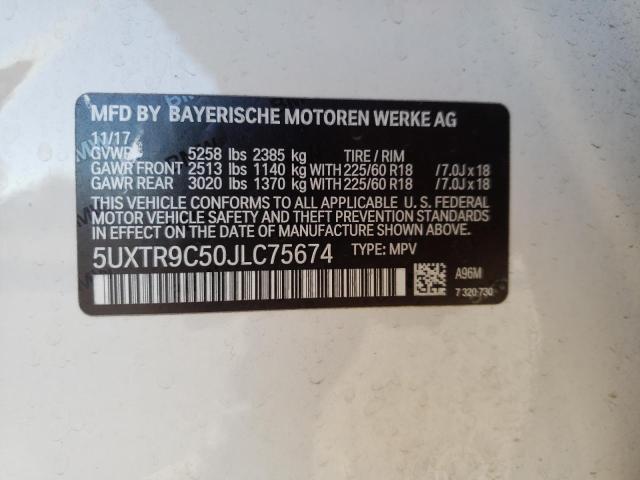 Photo 12 VIN: 5UXTR9C50JLC75674 - BMW X3 XDRIVE 