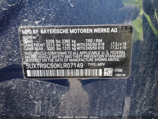 Photo 8 VIN: 5UXTR9C50KLR07149 - BMW X3 