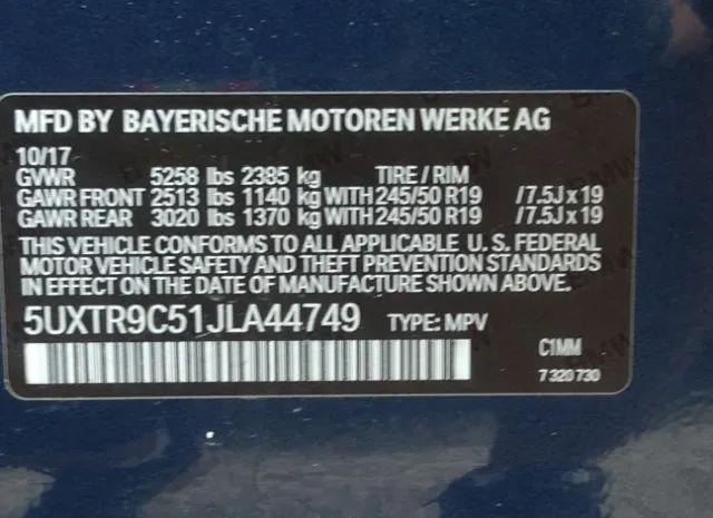 Photo 8 VIN: 5UXTR9C51JLA44749 - BMW X3 