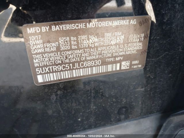 Photo 8 VIN: 5UXTR9C51JLC68930 - BMW X3 