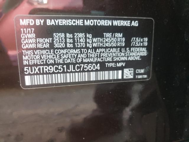 Photo 9 VIN: 5UXTR9C51JLC75604 - BMW X3 