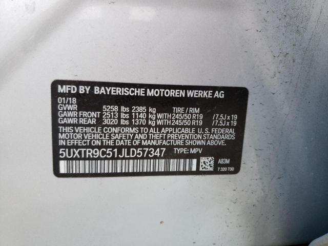 Photo 9 VIN: 5UXTR9C51JLD57347 - BMW X3 XDRIVE3 