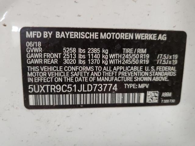 Photo 12 VIN: 5UXTR9C51JLD73774 - BMW X3 XDRIVE3 