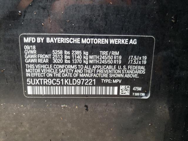 Photo 9 VIN: 5UXTR9C51KLD97221 - BMW X3 XDRIVE3 