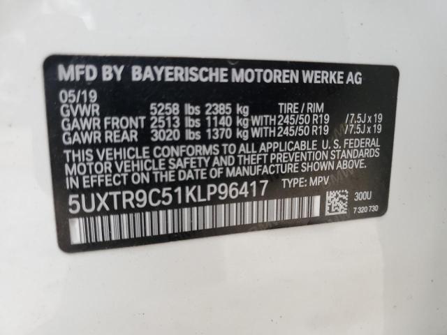 Photo 12 VIN: 5UXTR9C51KLP96417 - BMW X3 XDRIVE3 