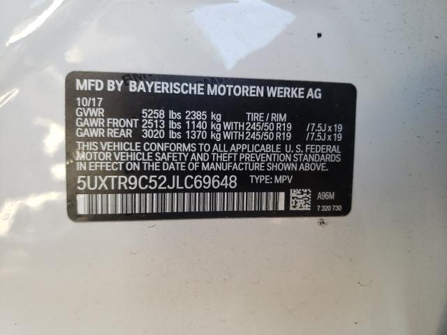 Photo 9 VIN: 5UXTR9C52JLC69648 - BMW X3 XDRIVE3 