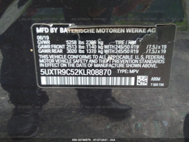 Photo 8 VIN: 5UXTR9C52KLR08870 - BMW X3 