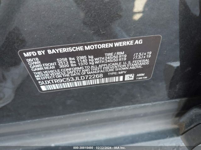 Photo 8 VIN: 5UXTR9C53JLD72268 - BMW X3 