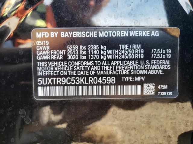 Photo 11 VIN: 5UXTR9C53KLR04598 - BMW X3 XDRIVE3 