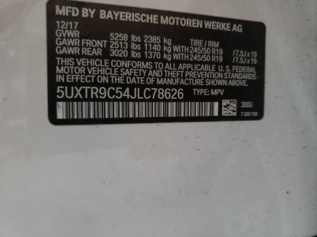 Photo 9 VIN: 5UXTR9C54JLC78626 - BMW X3 XDRIVE3 