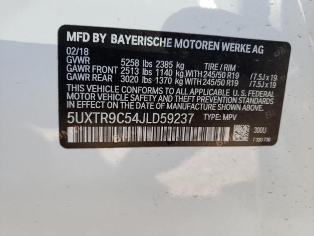 Photo 9 VIN: 5UXTR9C54JLD59237 - BMW X3 XDRIVE3 