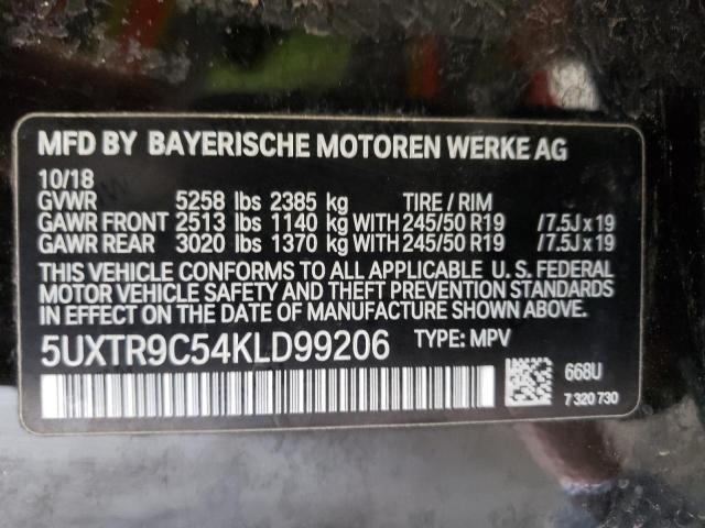 Photo 12 VIN: 5UXTR9C54KLD99206 - BMW X3 XDRIVE3 