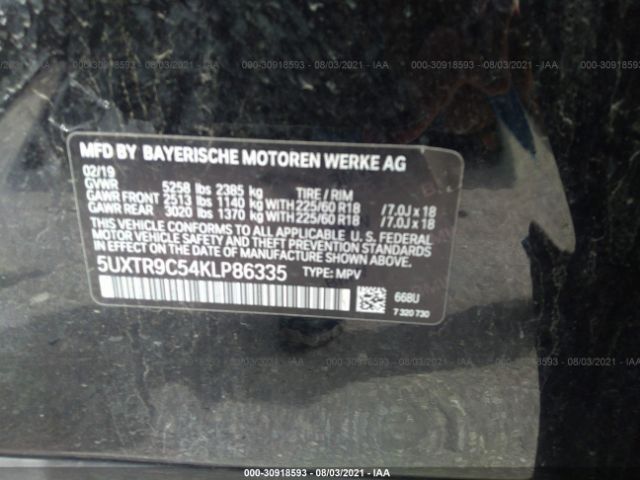 Photo 8 VIN: 5UXTR9C54KLP86335 - BMW X3 