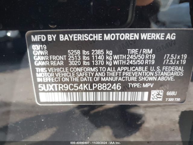 Photo 8 VIN: 5UXTR9C54KLP88246 - BMW X3 