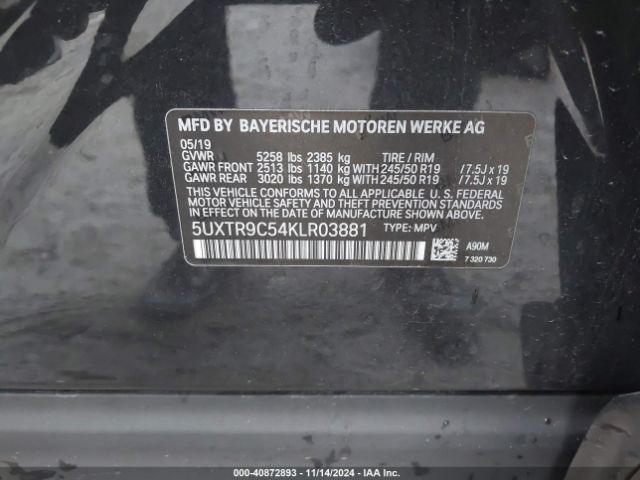 Photo 8 VIN: 5UXTR9C54KLR03881 - BMW X3 