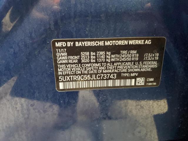 Photo 12 VIN: 5UXTR9C55JLC73743 - BMW X3 XDRIVE3 