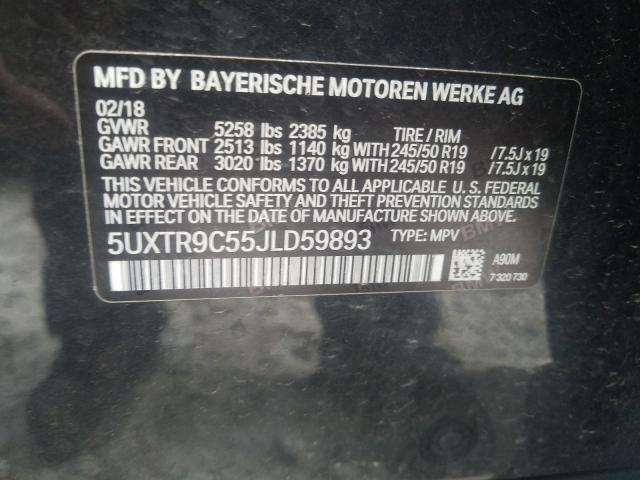 Photo 9 VIN: 5UXTR9C55JLD59893 - BMW X3 XDRIVE3 