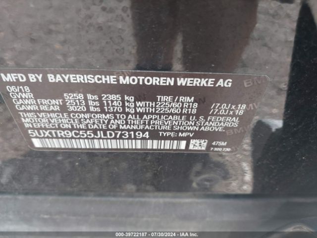 Photo 8 VIN: 5UXTR9C55JLD73194 - BMW X3 