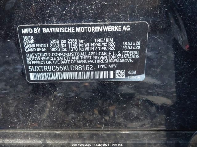 Photo 8 VIN: 5UXTR9C55KLD98162 - BMW X3 