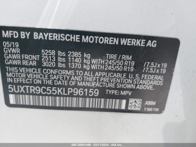 Photo 8 VIN: 5UXTR9C55KLP96159 - BMW X3 