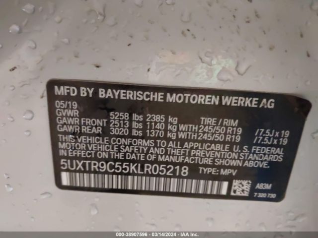 Photo 8 VIN: 5UXTR9C55KLR05218 - BMW X3 