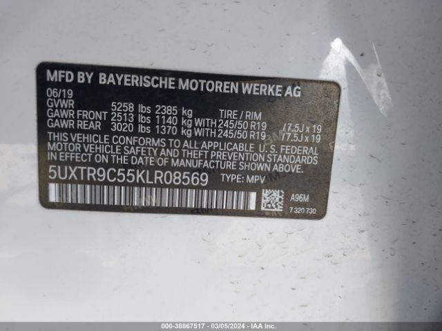 Photo 8 VIN: 5UXTR9C55KLR08569 - BMW X3 