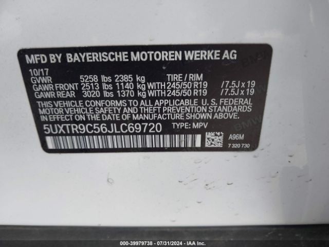 Photo 8 VIN: 5UXTR9C56JLC69720 - BMW X3 